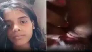Guntur ammayi shaved puku fingering mms