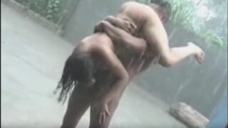 Standing 69 sex of hot andhra girl in rain